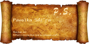 Pavelka Sára névjegykártya